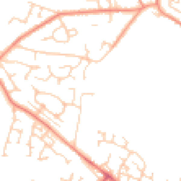 Daytime road noise heatmap for WF2 0UJ