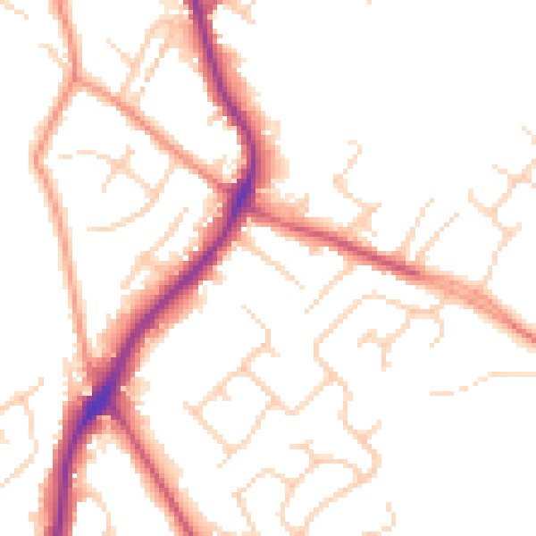 Daytime road noise heatmap for WF2 6AW