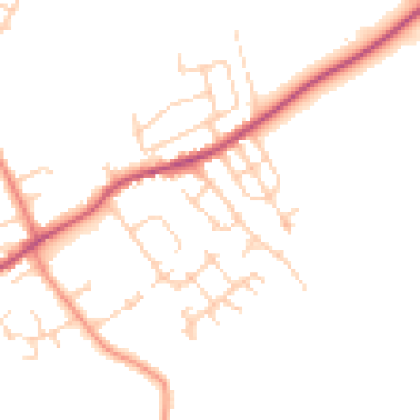 Daytime road noise heatmap for WF2 6LQ