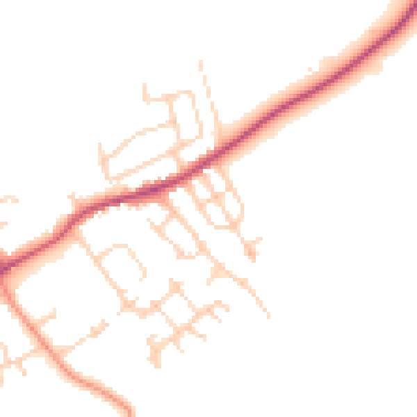 Daytime road noise heatmap for WF2 6LX