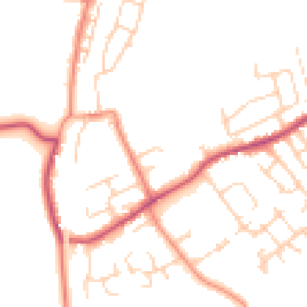 Daytime road noise heatmap for WF2 6NY