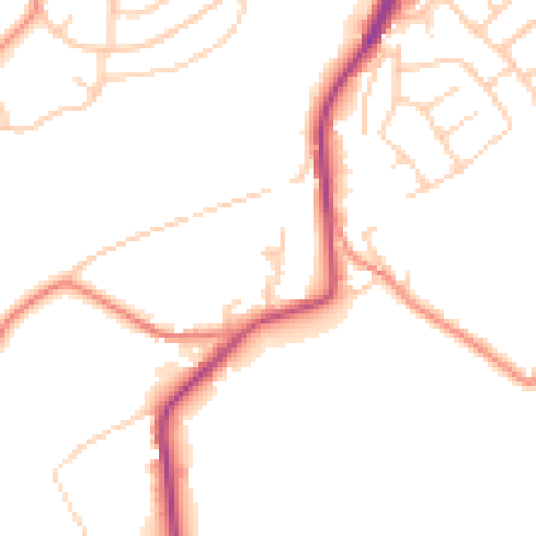 Daytime road noise heatmap for WF2 6QP