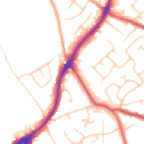 Daytime road noise heatmap for WF2 6RB