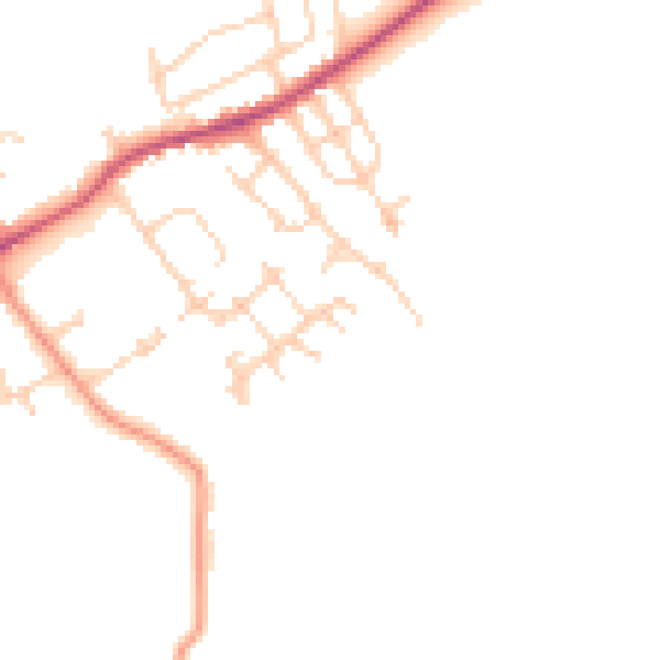 Daytime road noise heatmap for WF2 6UE