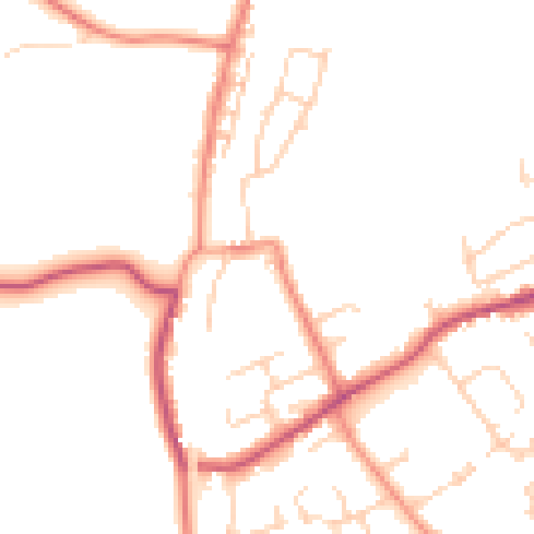 Daytime road noise heatmap for WF2 6UN