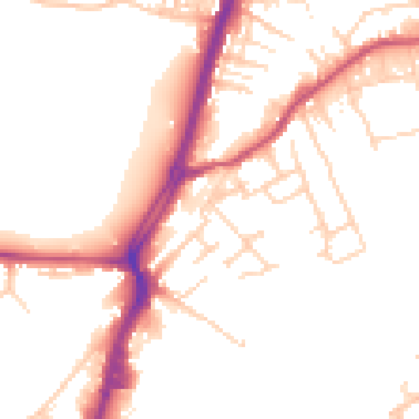 Daytime road noise heatmap for WF2 7SA