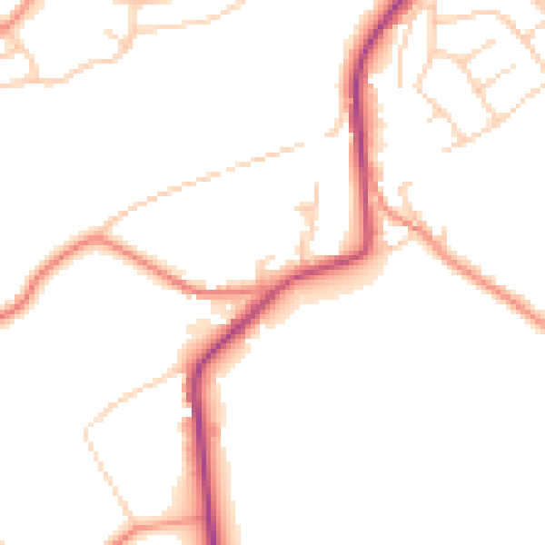 Daytime road noise heatmap for WF2 7SY