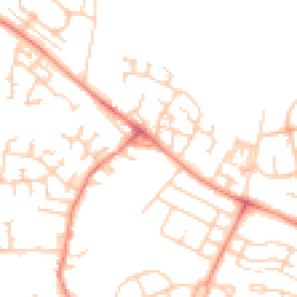 Daytime road noise heatmap for WF2 9AA