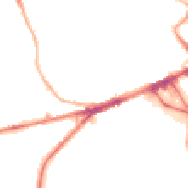 Night-time road noise heatmap for WF2 9NG