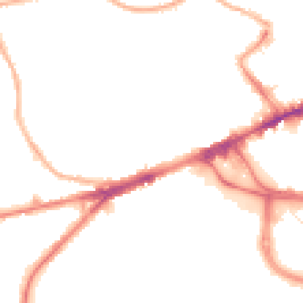 Night-time road noise heatmap for WF2 9QT