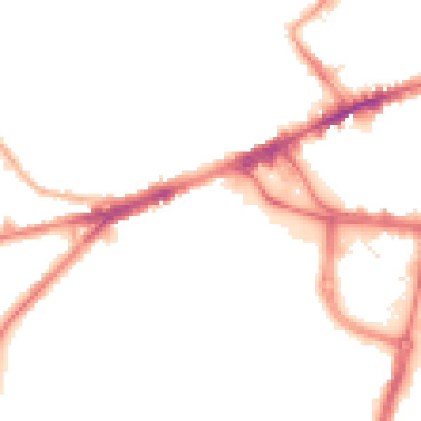 Night-time road noise heatmap for WF2 9RH