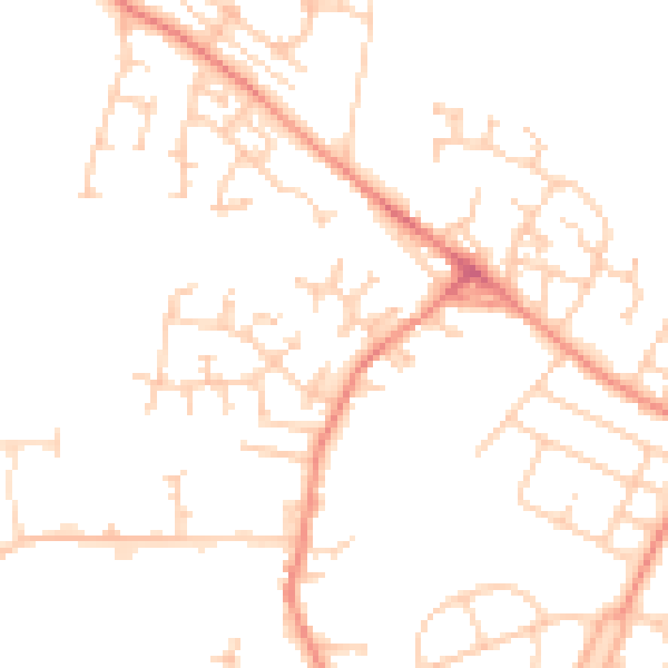Daytime road noise heatmap for WF2 9UB