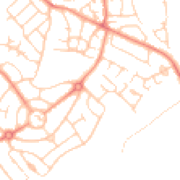 Daytime road noise heatmap for WF8 2DE