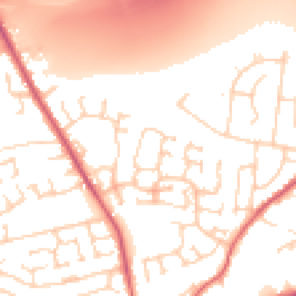 Daytime road noise heatmap for WF8 2UJ