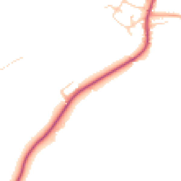 Daytime road noise heatmap for WF9 1AB