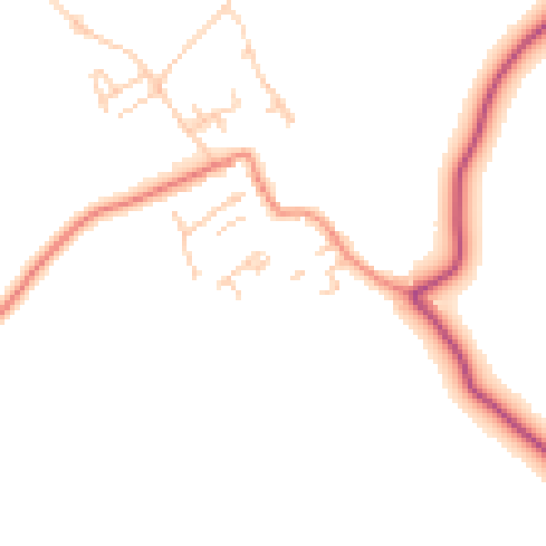 Daytime road noise heatmap for WF9 1AG