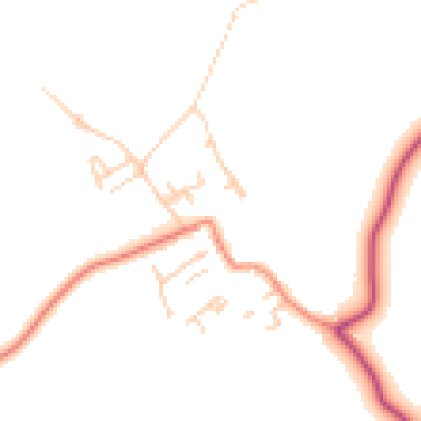 Daytime road noise heatmap for WF9 1AL