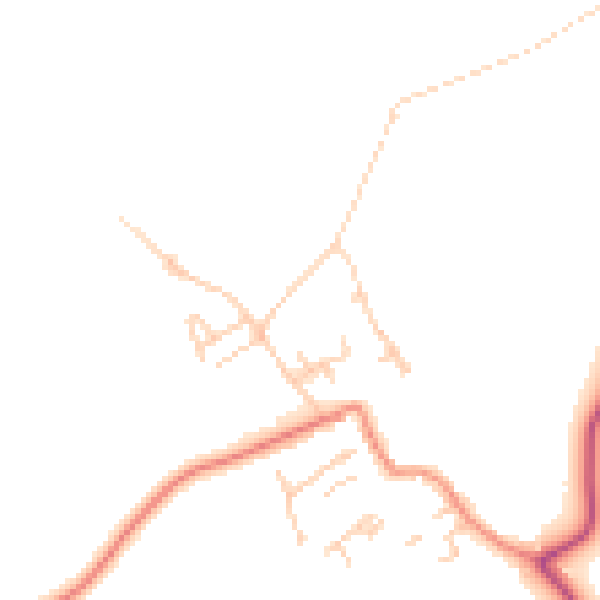 Daytime road noise heatmap for WF9 1AN