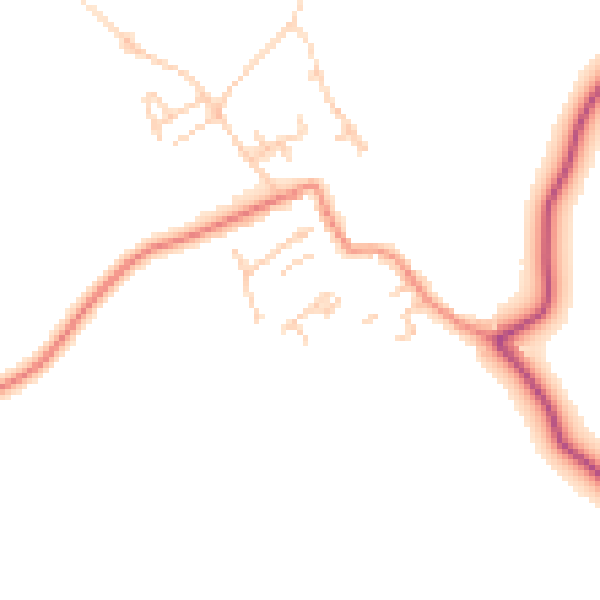 Daytime road noise heatmap for WF9 1AQ