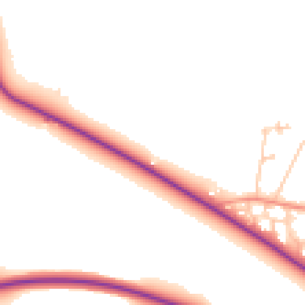 Daytime road noise heatmap for WF9 1BD