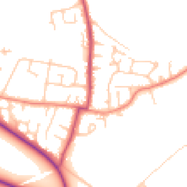 Daytime road noise heatmap for WF9 1BH