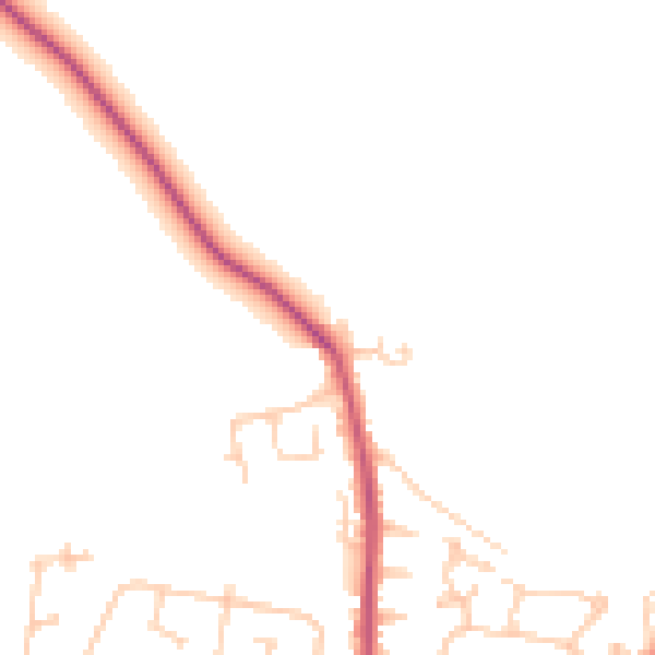 Daytime road noise heatmap for WF9 1BJ