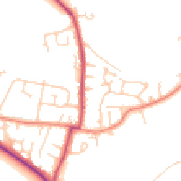 Daytime road noise heatmap for WF9 1BL