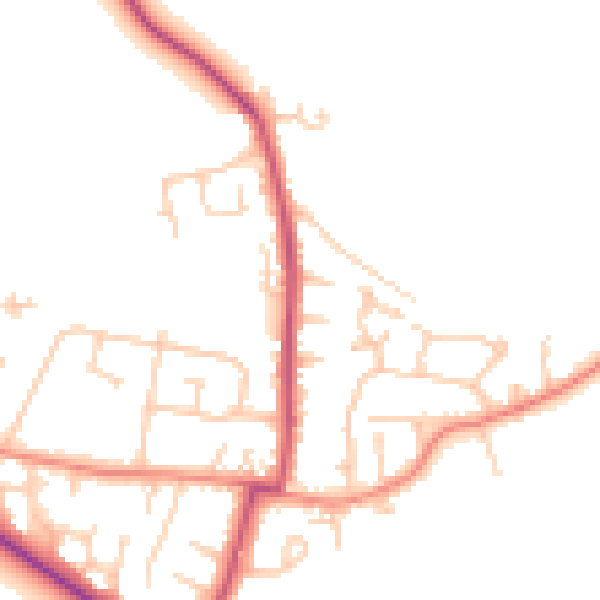 Daytime road noise heatmap for WF9 1BN