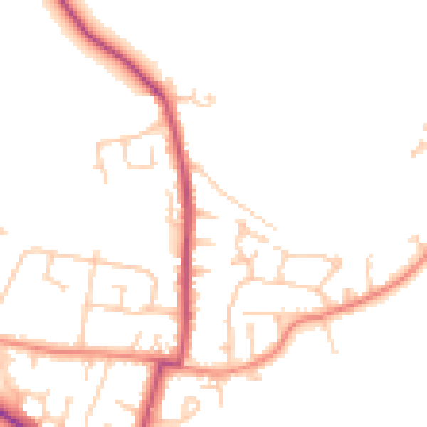 Daytime road noise heatmap for WF9 1BP