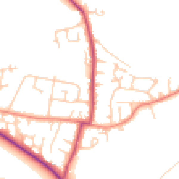 Daytime road noise heatmap for WF9 1BS