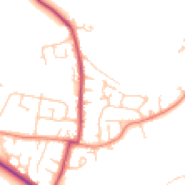 Daytime road noise heatmap for WF9 1BW
