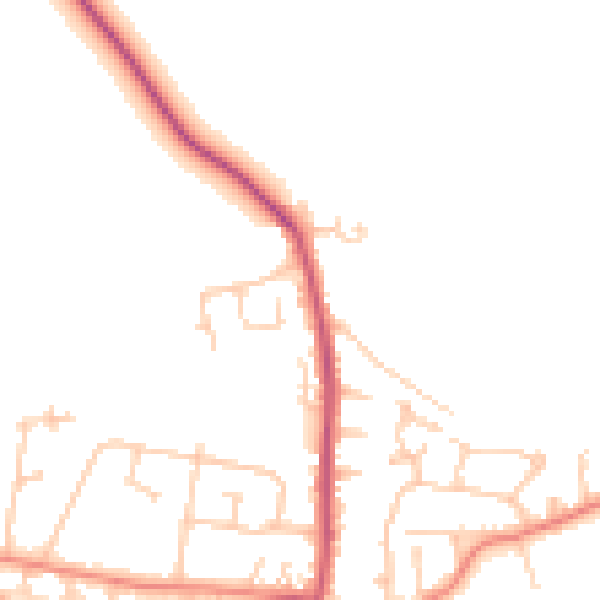 Daytime road noise heatmap for WF9 1BZ