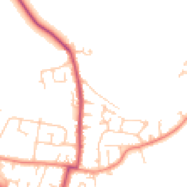 Daytime road noise heatmap for WF9 1DA