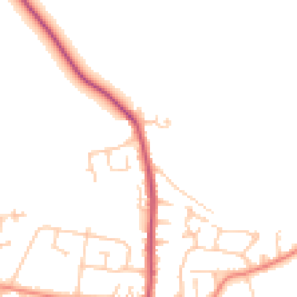 Daytime road noise heatmap for WF9 1DB