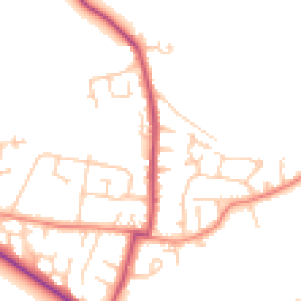 Daytime road noise heatmap for WF9 1DD