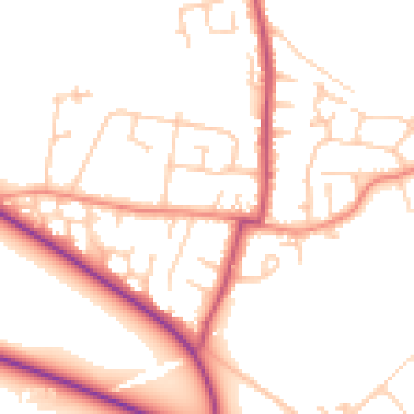 Daytime road noise heatmap for WF9 1DE