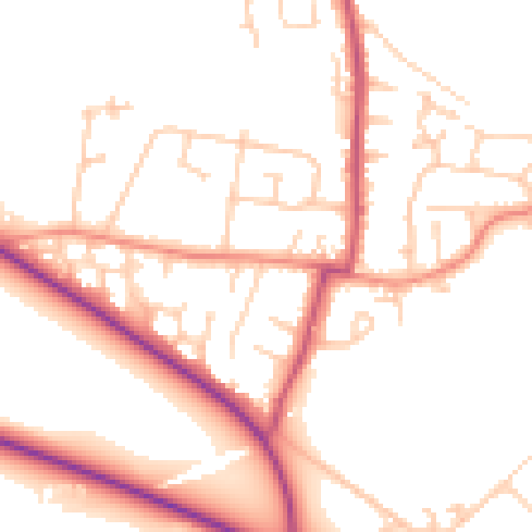 Daytime road noise heatmap for WF9 1DF