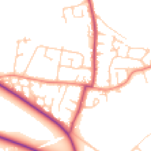 Daytime road noise heatmap for WF9 1DG