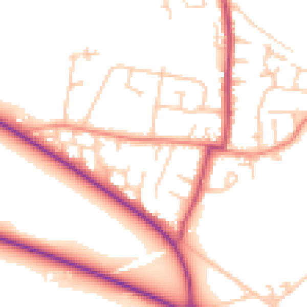 Daytime road noise heatmap for WF9 1DH