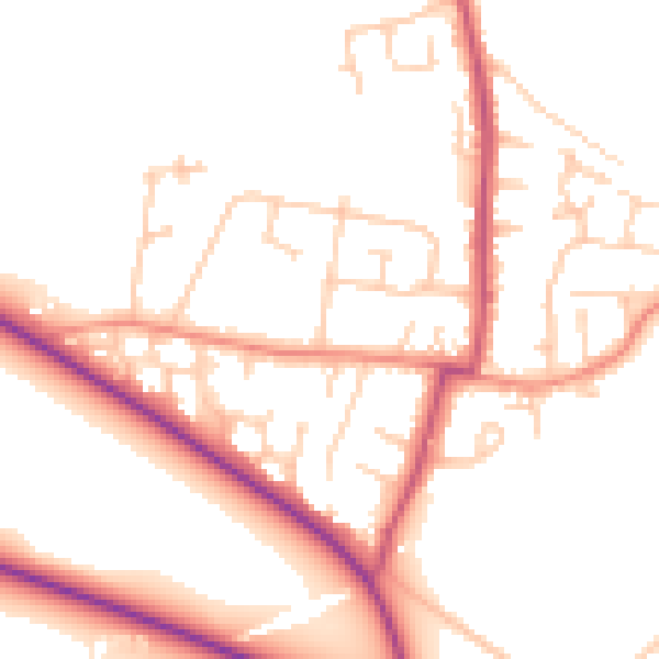 Daytime road noise heatmap for WF9 1DJ