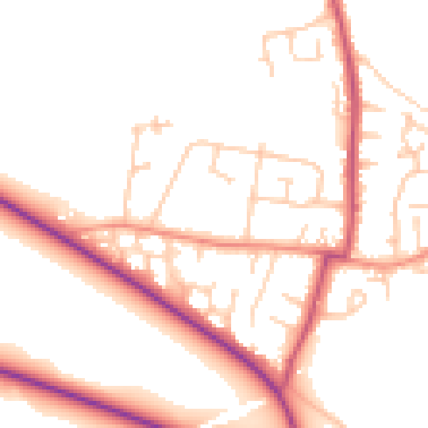 Daytime road noise heatmap for WF9 1DL