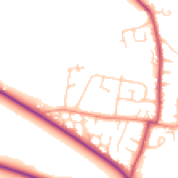 Daytime road noise heatmap for WF9 1DP