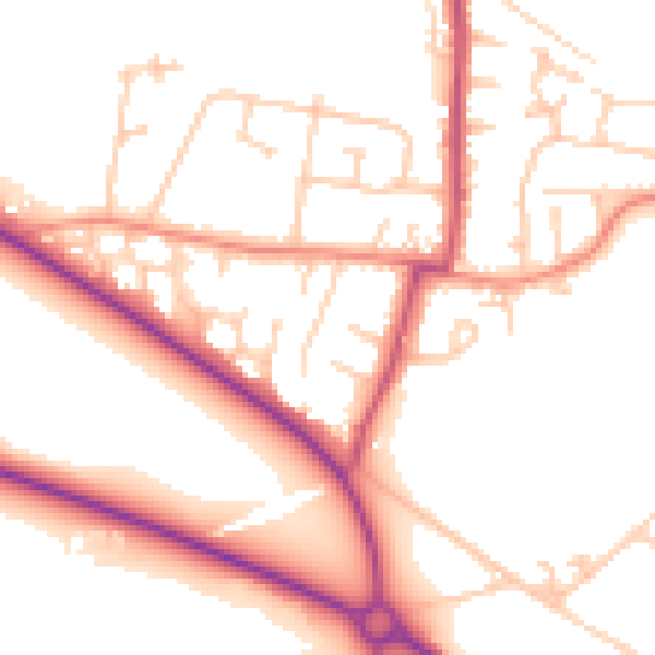 Daytime road noise heatmap for WF9 1DQ