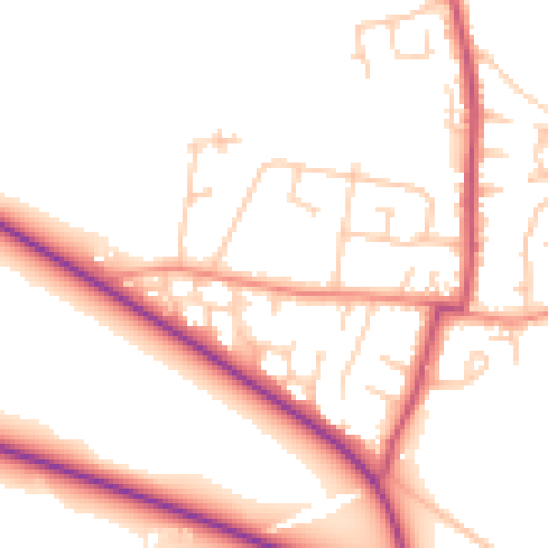 Daytime road noise heatmap for WF9 1DY