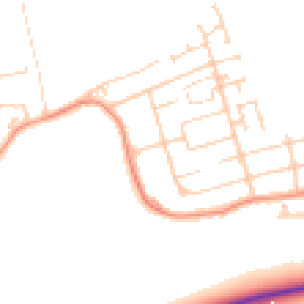 Daytime road noise heatmap for WF9 1EH