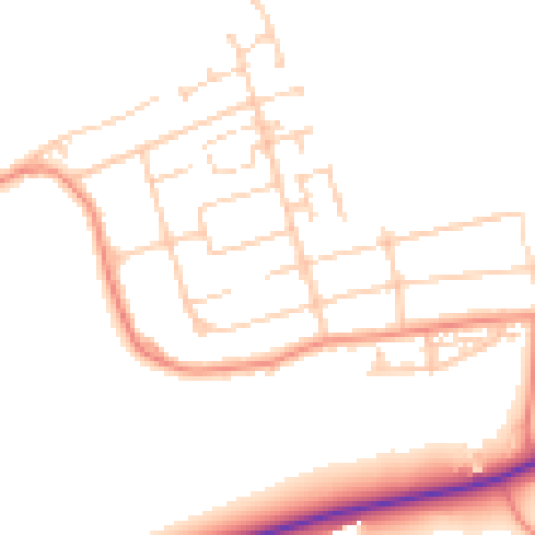Daytime road noise heatmap for WF9 1ES