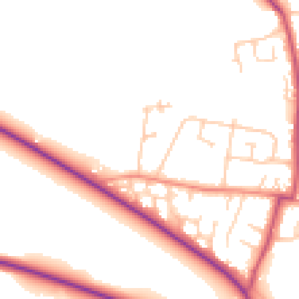 Daytime road noise heatmap for WF9 1FF
