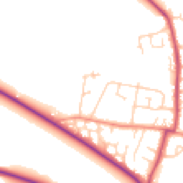 Daytime road noise heatmap for WF9 1FL