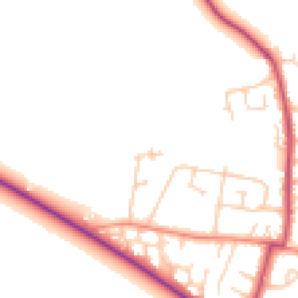 Daytime road noise heatmap for WF9 1FN