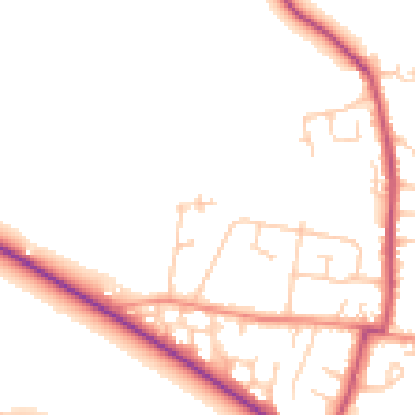 Daytime road noise heatmap for WF9 1FP